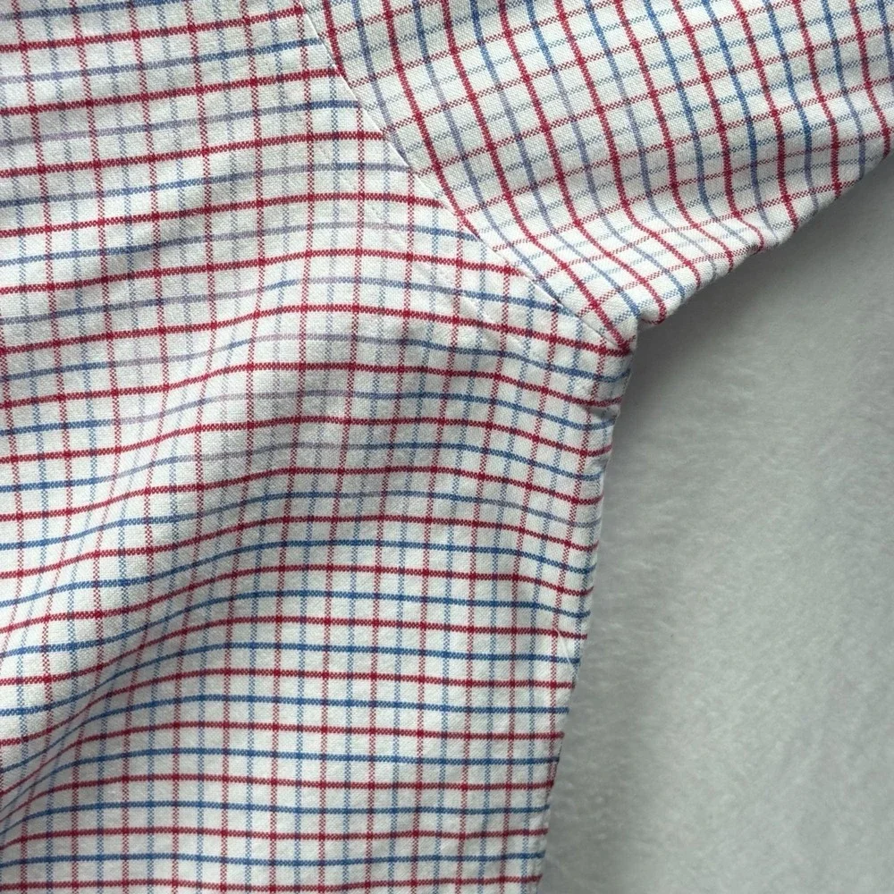 VTG Polo Ralph Lauren Shirt Mens L Oxford Plaid‎ Blake Button Up Blue Red Preppy